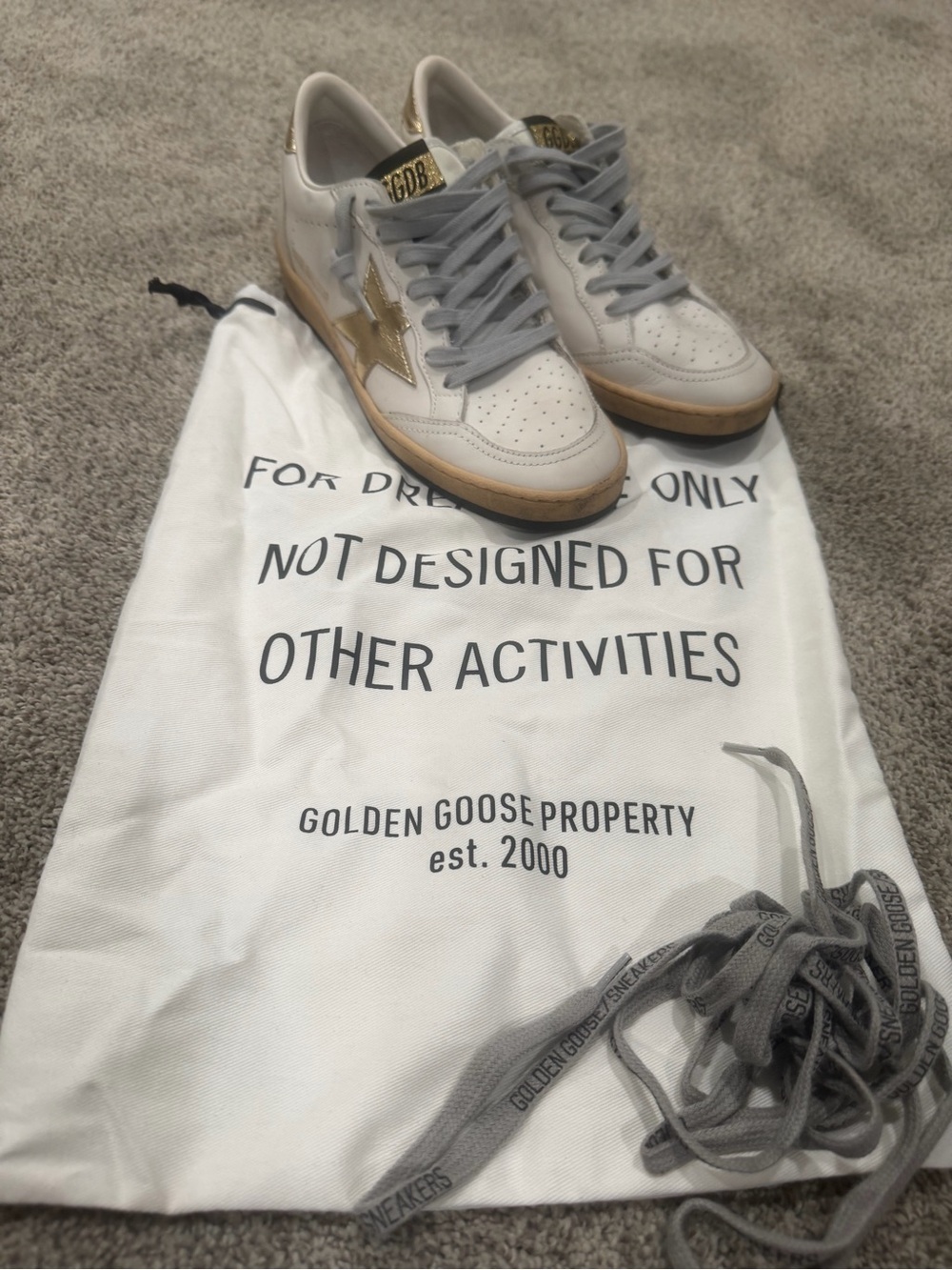 Golden Goose White with Gold Star 36